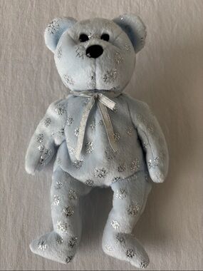 Beanie babies Flaky Blue Plush Snowflake Stuffed Animal Bear